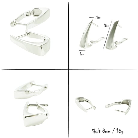 両耳用（2点セット）バー トライアングル フープピアス リングピアス シンプル メンズ レディース ユニセックス アクセサリー：HPB200202