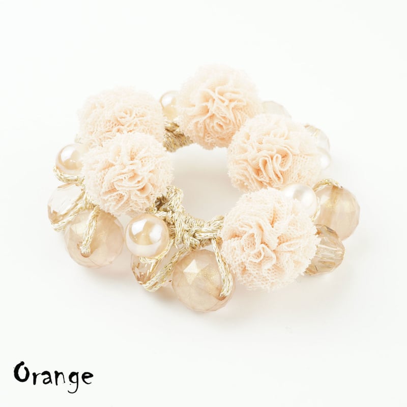 じゃらじゃら  ヘアゴム  ゴールドベージュ✩.*˚ じゃらじゃら ヘアゴム ゴールドベージュ✩.*˚ ヘアゴム じゃらじゃら