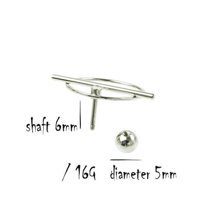 片耳用（1個売り）サークルバー 一粒ストーン ボディピアス ステンレス 16G サージカルステンレス316L メンズ レディース ユニセックス アクセサリー：MBS191101