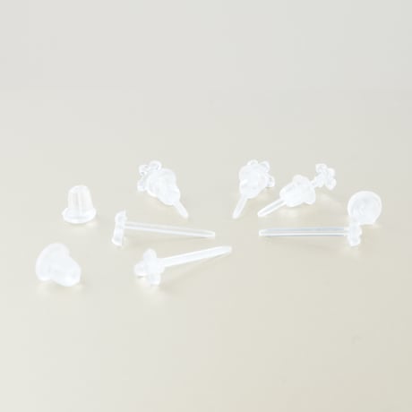 (6点セット）クロスモチーフ 十字架 シークレットピアス 透明ピアス 18G ゴムキャッチ アクリル メンズ レディース ユニセックス アクセサリー：SP190103