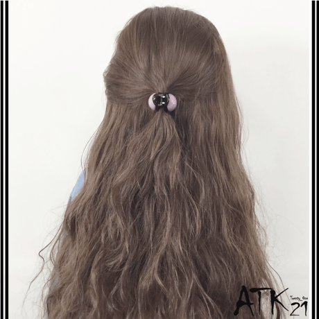 ダークカラー 一粒 サークル バンスクリップ ミニバンス しっかりホールド 簡単ヘアアレンジ 髪留め ：HBM1801201