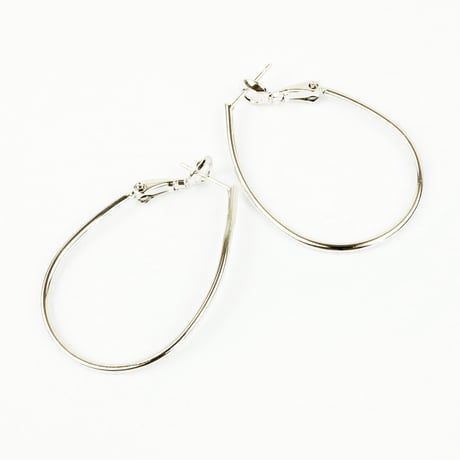 オーバル フープピアス 華奢 シルバー レディース アクセサリー：PL160801