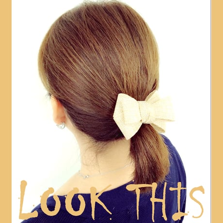 麻 リボン ヘアポニー フェミニン ガーリー ヘアアレンジ ヘッドアクセ デイリー 夏 サマー レディース：HG160507