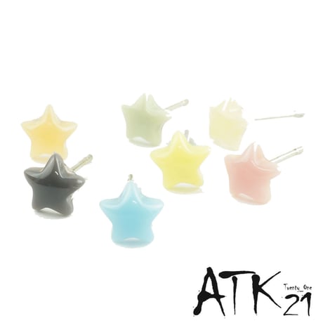 (7点セット）星 スター パステルカラー スタッド ピアス かわいい ピアス メンズ レディース ユニセックス アクセサリー：PSS171103