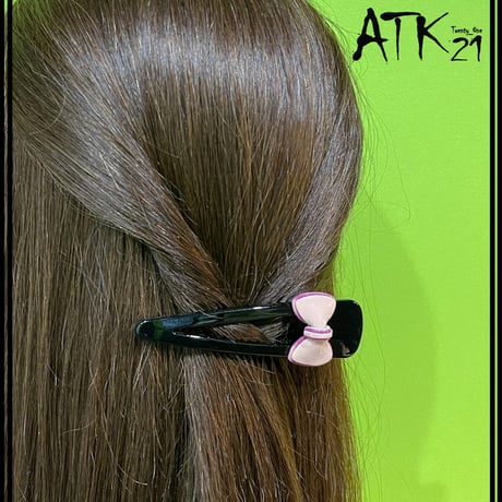 リボン Ribbon オープントライアングル ブラック ヘアクリップ ダッカールクリップ 髪留め レディース きれい目 ヘアアクセサリー