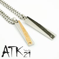 スクエア メッセージ 刻印 プレート ペアネックレス ステンレス CZダイヤモンド  ブラック ピンクゴールド  ユニセックス アクセサリー：PNS161001