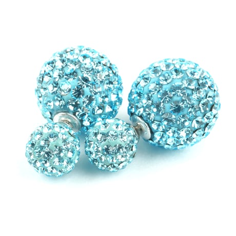 パヴェボールバックキャッチピアス/キラキラカラーボールピアス/スワロフスキーボールピアス