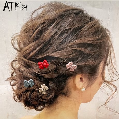 リボンモチーフ ミニコーム 小さめ かんざし簪 夜会巻き 浴衣 着物 髪飾り ヘアアレンジ レディース ヘアアクセサリー