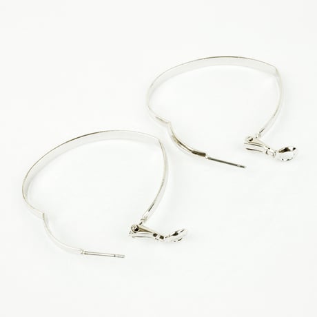 オープンハート フープピアス リングピアス シルバー レディース アクセサリー：PL160803