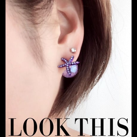 シースター クラックボール バックキャッチピアス 2way マリンモチーフ レディース アクセサリー おしゃれ：PBK160301