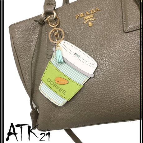 COFFEE コーヒー カップスリーブ スエード パスケース  カードケース カードホルダー ICカード キーホルダー 小物 雑貨 アクセサリー：PC181201