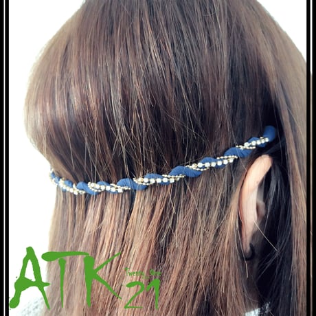 2way ラインストーン ウエーブ シンプル カチューシャ ヘアアクセサリー ヘッドアクセ かわいい 人気 オフィス レディース おしゃれ ：HK151001-1