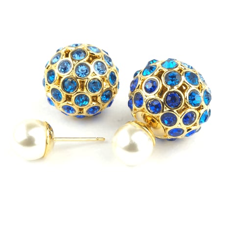 パール カラー ビジュー ボール バックキャッチ ピアス 2way ゴージャス ゴールド レディース アクセサリー