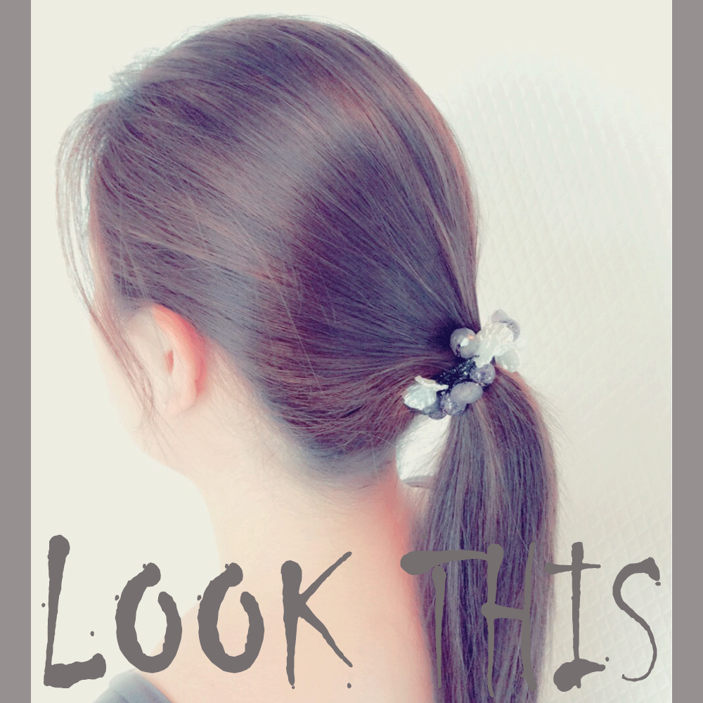 マリンモチーフ 貝殻 クリアカットストーンヘアゴム ヘアアクセサリー