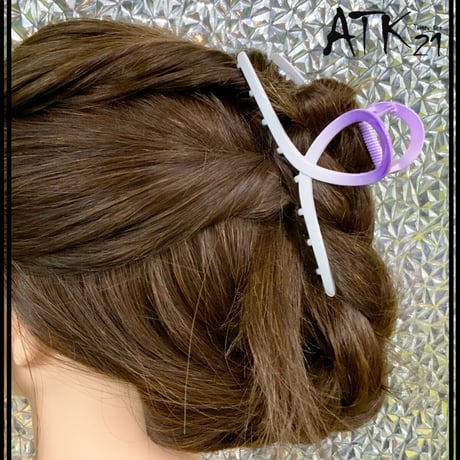 グラデーション バンスクリップ シンプル ヘアクリップ 髪留め 簡単ヘアアレンジ まとめ髪 レディース ヘアアクセサリー