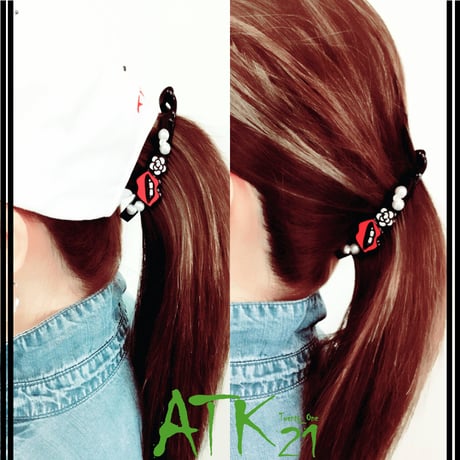 リップ 唇 カメリア パール ストーン バナナクリップ ヘアクリップ セクシー かわいい 簡単ヘアアレンジ レディース ヘアアクセサリー：BNN170601