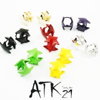 両耳用（2個セット）スター カラー フープ リング 18G  レディース アクセサリー：HPB170402