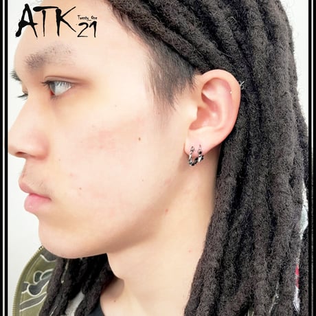 片耳用（1個売り）釘 有刺鉄線 コーン モチーフ リングピアス フープピアス ステンレス 18G 16G サージカルステンレス316L メンズ レディース ユニセックス 韓国アクセサリー 送料無料
