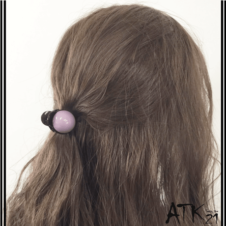 ダークカラー 一粒 サークル バンスクリップ ミニバンス しっかりホールド 簡単ヘアアレンジ 髪留め ：HBM1801201