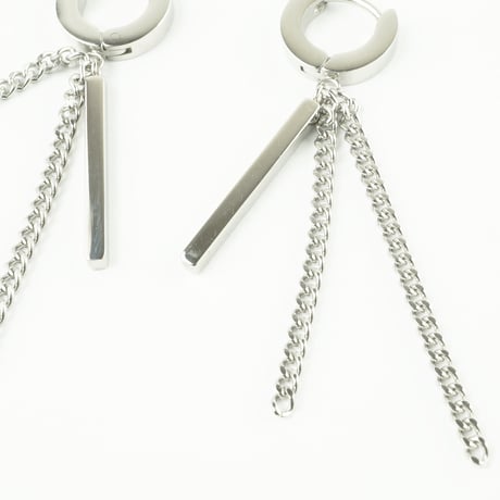 両耳用（2個セット）フープ チェーン バー  18G サージカルステンレスピアス  Surgical Steel 316L メンズ レディース ユニセックス アクセサリー:HPS171201