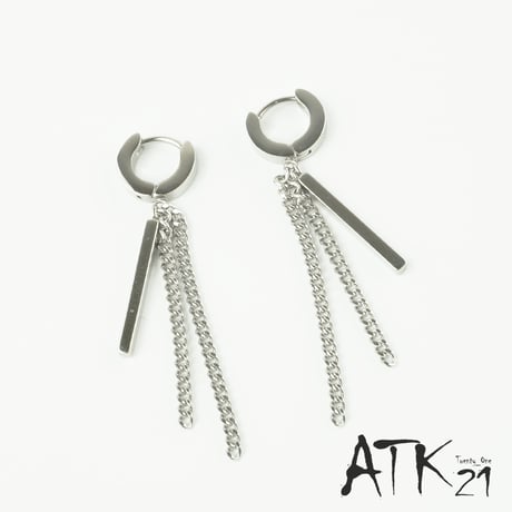 両耳用（2個セット）フープ チェーン バー  18G サージカルステンレスピアス  Surgical Steel 316L メンズ レディース ユニセックス アクセサリー:HPS171201