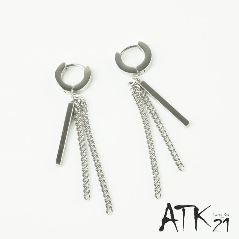 両耳用（2個セット）フープ チェーン バー 18G サージカルステンレス