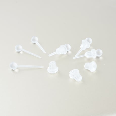 (6点セット）ボール シークレットピアス 透明ピアス 18G ゴムキャッチ アクリル メンズ レディース ユニセックス アクセサリー：SP190107