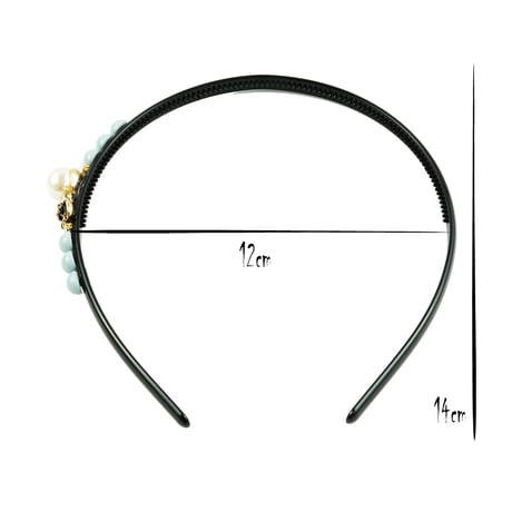 一粒パール カメリア ラインストーン カチューシャ 華奢 レディース 大人 キッズ ヘアアクセサリー：HK180801