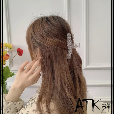 涼しげ 透明 クリア マーメイドチェーン バンスクリップ ヘアクリップ 髪留め しっかりホールド 簡単ヘアアレンジ レディース ヘアアクセサリー