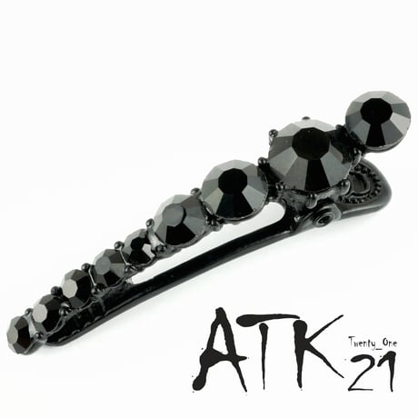 ブラックラインストーン シンプル ミニヘアクリップ ビジュー 大人コーデ レディース ヘアアクセサリー：HD160303