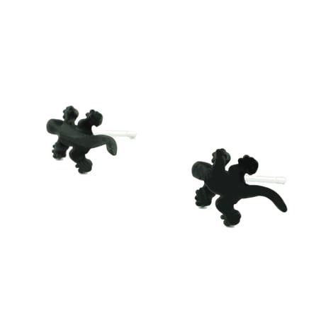 トカゲモチーフ スタイリッシュ リザードピアス スタッドピアス ブラック ホワイト メンズ レディース ユニセックス アクセサリー：PKS180701
