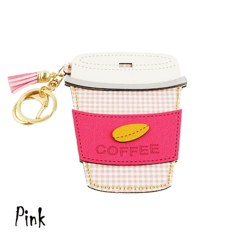 COFFEE コーヒー カップスリーブ スエード パスケース  カードケース カードホルダー ICカード キーホルダー 小物 雑貨 アクセサリー：PC181201