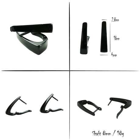 両耳用（2点セット）バー トライアングル フープピアス リングピアス シンプル メンズ レディース ユニセックス アクセサリー：HPB200202