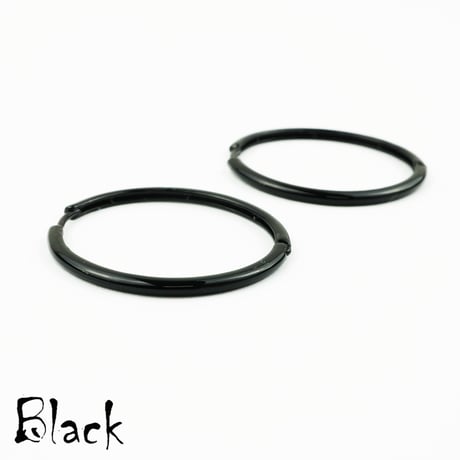 両耳用（2個セット）シンプル フープピアス リングピアス ブラック シルバー 18G  メンズ レディース ユニセックス アクセサリー：HPB170403