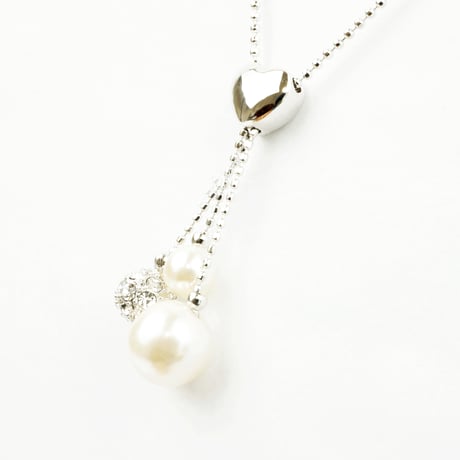 SWAROVSKI スワロフスキー パヴェボール パール ネックレス スイング 大人可愛い レディース アクセサリー✧ラッピング無料BOX付✧：NSP140801