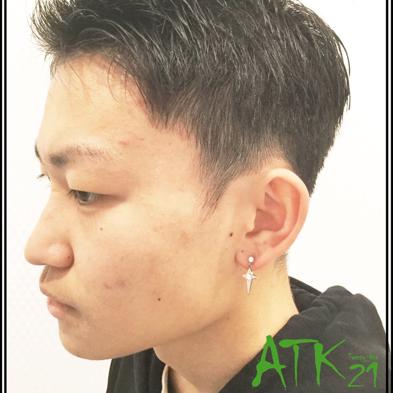 両耳用（2点セット）スター クロス キュービックジルコニア 16G