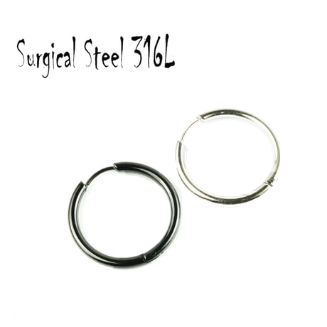 片耳用（1個売り）フープ リング シンプル 18G ステンレスピアス Surgical Steel 316L メンズ レディース ユニセックス アクセサリー：MPS171203