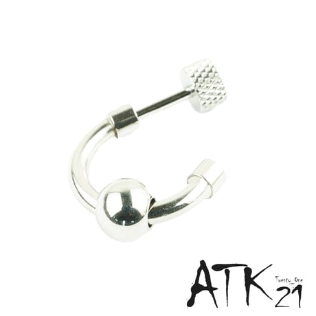 片耳用（1個売り）フープ  シルバーボール 16G ステンレスピアス Surgical Steel 316L 軟骨 ボディ メンズ レディース ユニセックス アクセサリー：MPS171004