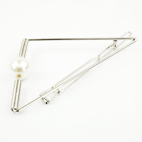 トライアングルクリップ フレームピン 一粒パール ヘアクリップ 髪留め 髪飾り ヘアアクセサリー：HP160601