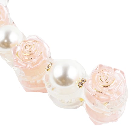 ローズ 薔薇 パール 涼しげ 爽やか バナナクリップ エレガント 大人アクセ 髪留め しっかり留まる レディース 簡単ヘアアレンジ ヘアアクセサリー：BNN180601