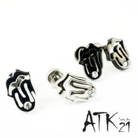 両耳用（2個セット） ローリングストーンズ  ベロ出しリップ  バーベルピアス メンズ レディース ステンレス Surgical Steel316L ブラック ホワイト アクセサリー：MP160208