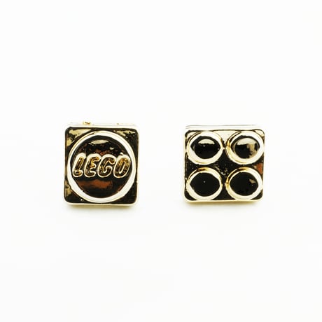 両耳用（2個セット）LEGO レゴ モチーフ スタッド ピアス アシンメトリーピアス Silverpost925 シルバー ゴールド メンズ レディース ユニセックス アクセサリー：SP250501
