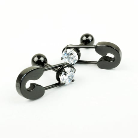両耳用（2個セット） 安全ピン  ボディピアス 軟骨ピアス バーベルピアス ユニセックス ステンレス Surgical Steel316L ：MP160802