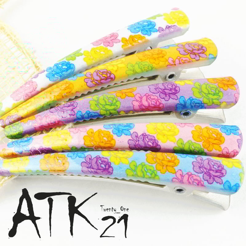 5本セット)ローズモチーフ ミニクリップ ダッカール くちばしクリップ