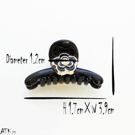 フラワー ローズ カメリア ブラック ホワイト ミニバンスクリップ プチヘアクリップ 大人可愛い レディース アクセサリー：HBS170703