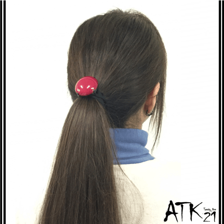 ぷっくり サークル ヘアゴム ダークカラー ヘアポニー 髪留め 簡単ヘアアレンジ 大人アクセ レディース ヘアアクセサリー：HG181205