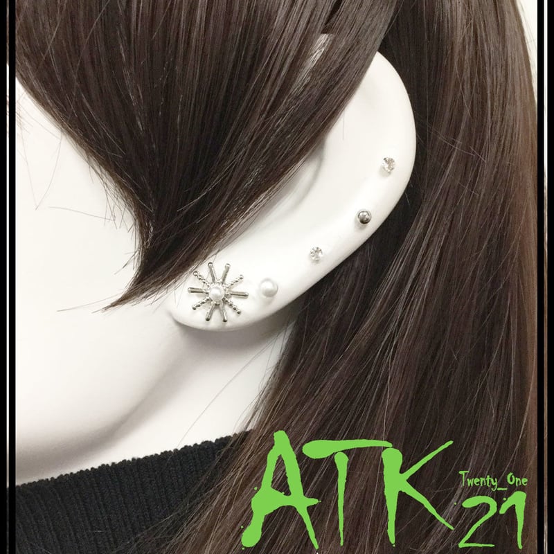 7個セット）雪の結晶 パール 一粒ストーン シルバー ゴールド セット