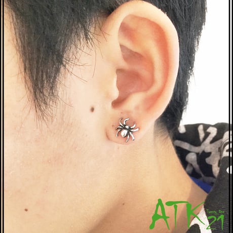 両耳用（2点セット）蜘蛛 蜘蛛の巣 16G ステンレスピアス Surgical Steel 316L 軟骨 ボディピアス メンズ レディース ユニセックス アクセサリー：MPS180104