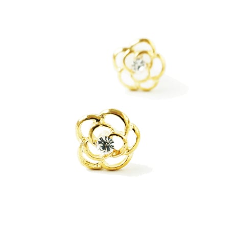 （2点セット）カメリア スタッドピアス ピアス 大人ピアス シンプル 上品 おしゃれ レディース アクセサリー
