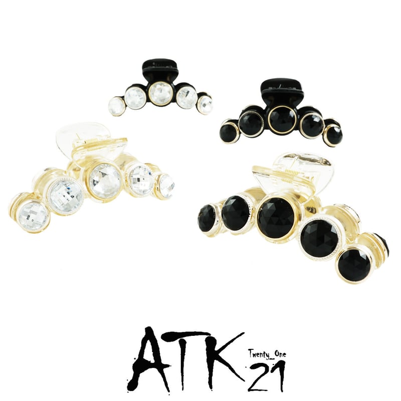 キラキラ アクリルストーン シンプル 大き目 上品 バンスクリップ へア